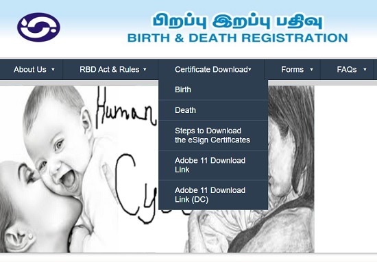 birth certificate registration in tamil nadu online
