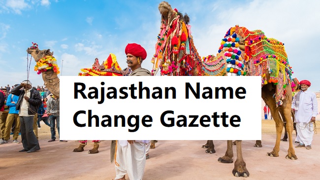 Rajasthan Name Change Gazette