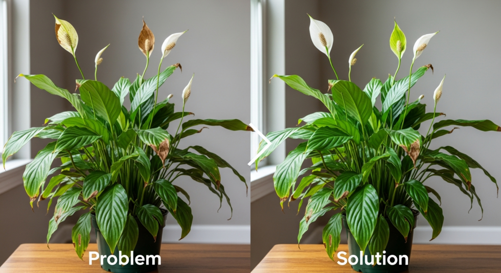Peace Lily Brown Leaves? Here’s How I Fixed Mine and Got It Blooming Again